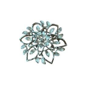Vintage Sarah Coventry Floral Brooch Silver Tone Filigree Flower Pin Signed